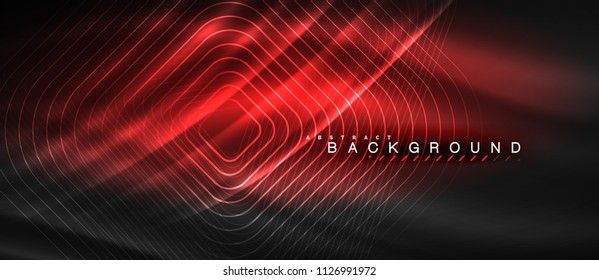 Neonleuchtende Linien, magisches Energieraum-Lichtkonzept, abstrakter Hintergrund, Tapete-Design, Vektorgrafik