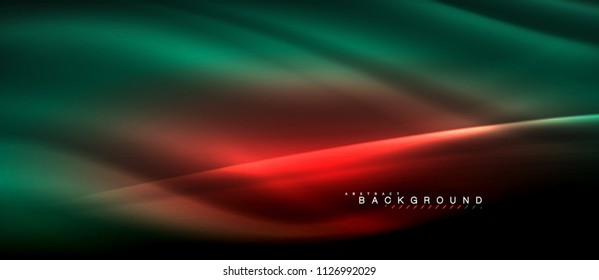Neon glowing lines, magic energy space light concept, abstract background wallpaper design, vector illustration