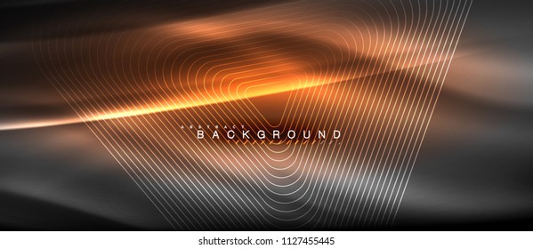 Neon glowing lines, magic energy space light concept, abstract background wallpaper design, vector illustration