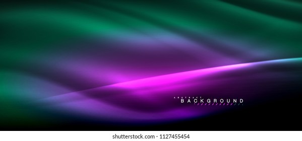 Neon glowing lines, magic energy space light concept, abstract background wallpaper design, vector illustration
