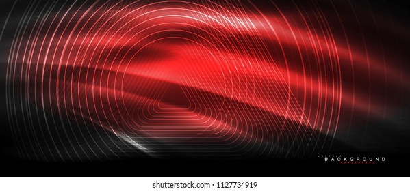 Neon glowing lines, magic energy space light concept, abstract background wallpaper design, vector illustration