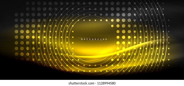 Neon glowing lines, magic energy space light concept, abstract background wallpaper design, vector illustration