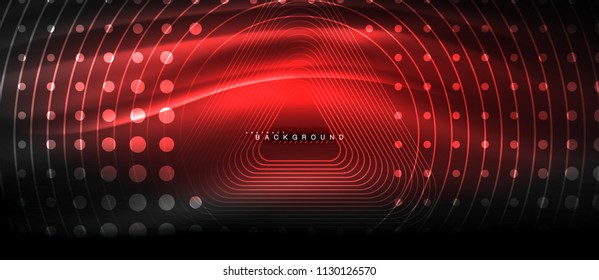 Neon glowing lines, magic energy space light concept, abstract background wallpaper design, vector illustration