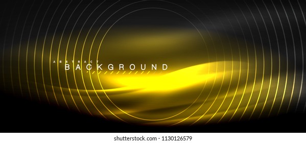 Neon glowing lines, magic energy space light concept, abstract background wallpaper design, vector illustration
