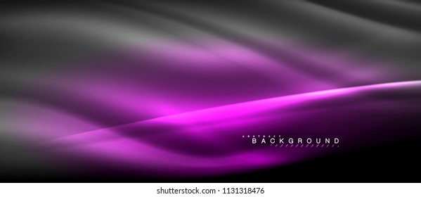 Neon glowing lines, magic energy space light concept, abstract background wallpaper design, vector illustration