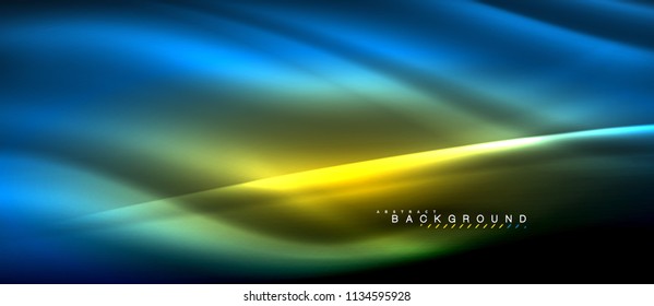 Neon glowing lines, magic energy space light concept, abstract background wallpaper design, vector illustration