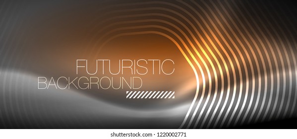 Neon glowing lines, magic energy space light concept, abstract background wallpaper design, vector illustration