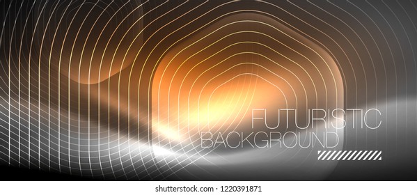 Neon glowing lines, magic energy space light concept, abstract background wallpaper design, vector illustration