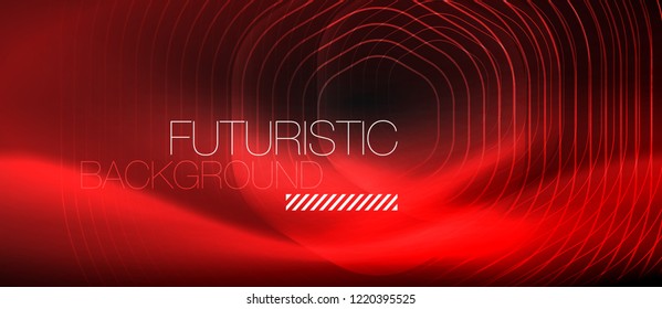 Neon glowing lines, magic energy space light concept, abstract background wallpaper design, vector illustration