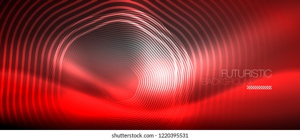 Neon glowing lines, magic energy space light concept, abstract background wallpaper design, vector illustration