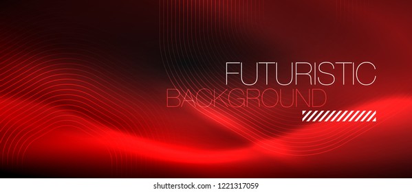 Neon glowing lines, magic energy space light concept, abstract background wallpaper design, vector illustration