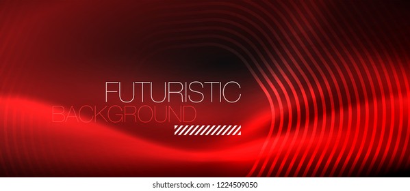 Neon glowing lines, magic energy space light concept, abstract background wallpaper design, vector illustration