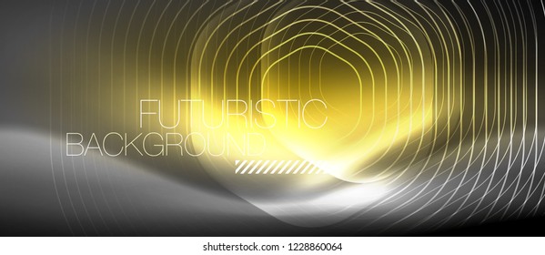 Neon glowing lines, magic energy space light concept, abstract background wallpaper design, vector illustration