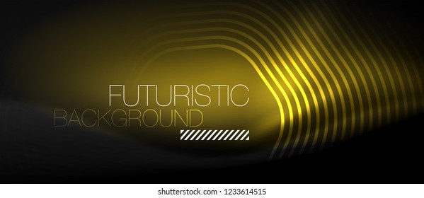 Neon glowing lines, magic energy space light concept, abstract background wallpaper design, vector illustration
