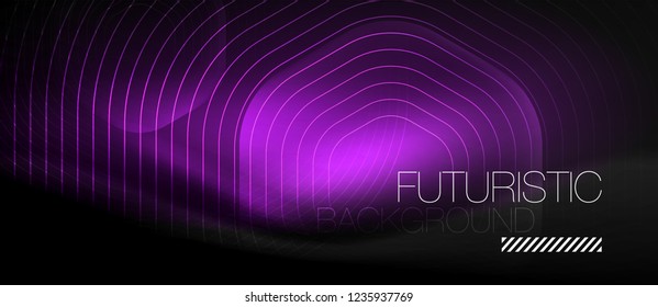 Neon glowing lines, magic energy space light concept, abstract background wallpaper design, vector illustration