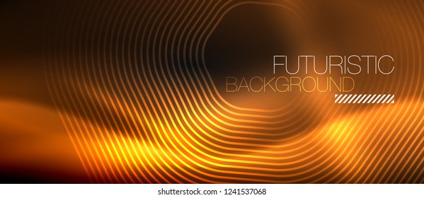 Neon glowing lines, magic energy space light concept, abstract background wallpaper design, vector illustration