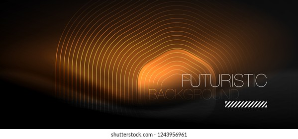 Neon glowing lines, magic energy space light concept, abstract background wallpaper design, vector illustration