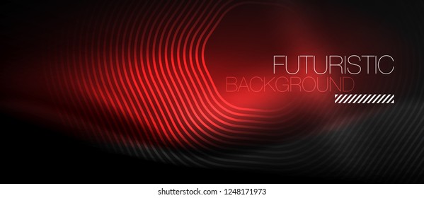 Neonleuchtende Linien, magisches Energieraum-Lichtkonzept, abstrakter Hintergrund, Tapete-Design, Vektorgrafik
