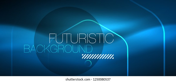 Neon glowing lines, magic energy space blue light concept, abstract background wallpaper design, vector illustration