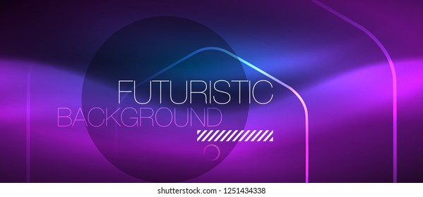 Neon glowing lines, magic energy space blue light concept, abstract background wallpaper design, vector illustration