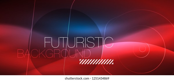 Neonleuchtende Linien, magisches Energieraum, blaues Lichtkonzept, abstrakter Hintergrund, Tapete-Design, Vektorgrafik