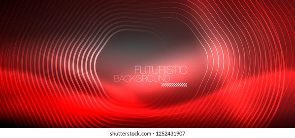 Neon glowing lines, magic energy space light concept, abstract background wallpaper design, vector illustration
