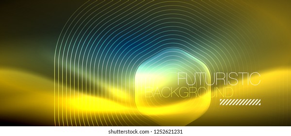 Neon glowing lines, magic energy space light concept, abstract background wallpaper design, vector illustration