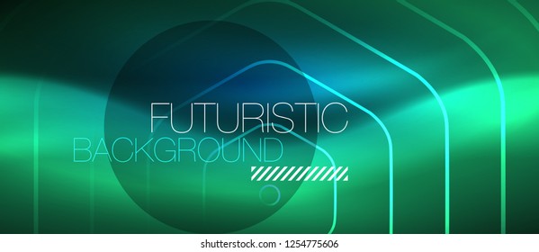 Neon glowing lines, magic energy space blue light concept, abstract background wallpaper design, vector illustration