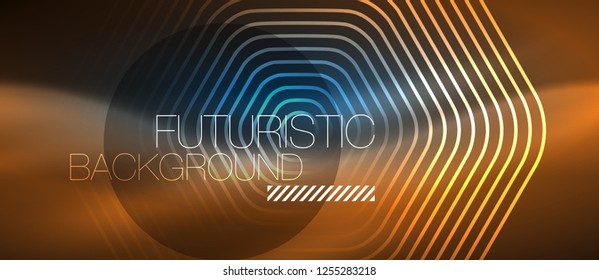 Neonleuchtende Linien, magisches Energieraum, blaues Lichtkonzept, abstrakter Hintergrund, Tapete-Design, Vektorgrafik