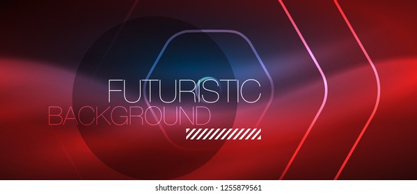 Neon glowing lines, magic energy space blue light concept, abstract background wallpaper design, vector illustration