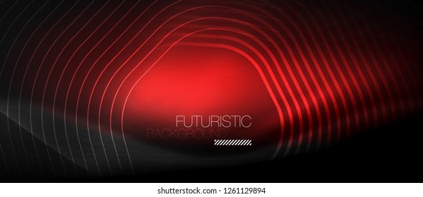 Neon glowing lines, magic energy space light concept, abstract background wallpaper design, vector illustration