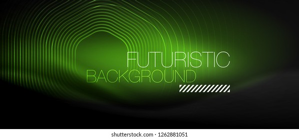 Neon glowing lines, magic energy space light concept, abstract background wallpaper design, vector illustration