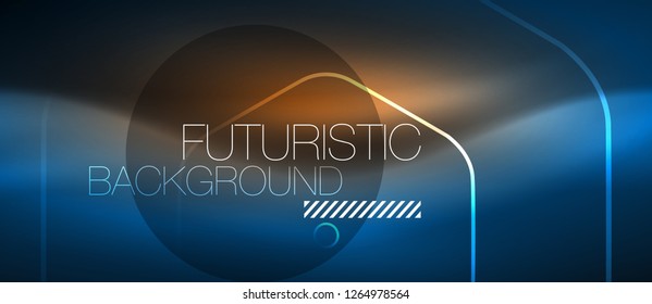 Líneas brillantes de neón, concepto de luz azul del espacio de energía mágica, diseño de fondo abstracto de fondo de fondo, ilustración vectorial