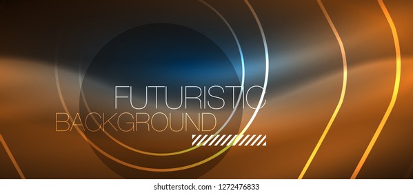 Neon glowing lines, magic energy space blue light concept, abstract background wallpaper design, vector illustration