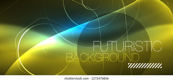 Neon linhas brilhantes, espaço de energia mágica conceito de luz azul, plano de fundo abstrato papel de parede design, ilustração vetorial