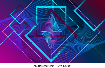 Neon glowing lines, magic energy space light concept, abstract