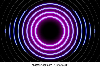 Neon glowing lines, magic energy space light concept, abstract background wallpaper design
