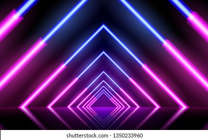 Neon glowing lines, magic energy space light concept, abstract background wallpaper design