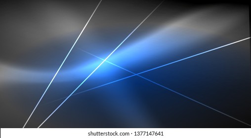 Neon glowing lines, magic energy space light concept, abstract background wallpaper design, vector illustration