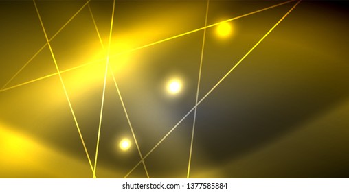 Neon glowing lines, magic energy space light concept, abstract background wallpaper design, vector illustration