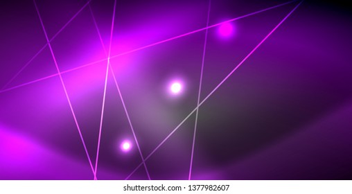 Neonleuchtende Linien, magisches Energieraum-Lichtkonzept, abstrakter Hintergrund, Tapete-Design, Vektorgrafik