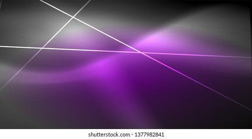 Neonleuchtende Linien, magisches Energieraum-Lichtkonzept, abstrakter Hintergrund, Tapete-Design, Vektorgrafik