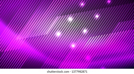 Neon glowing lines, magic energy space light concept, abstract background wallpaper design, vector illustration