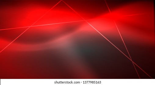Líneas brillantes de neón, concepto de luz espacial mágica, diseño de fondo abstracto de fondo de fondo, ilustración vectorial