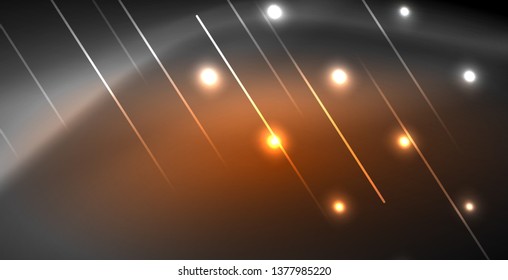 Neon glowing lines, magic energy space light concept, abstract background wallpaper design, vector illustration