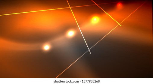 Neon glowing lines, magic energy space light concept, abstract background wallpaper design, vector illustration