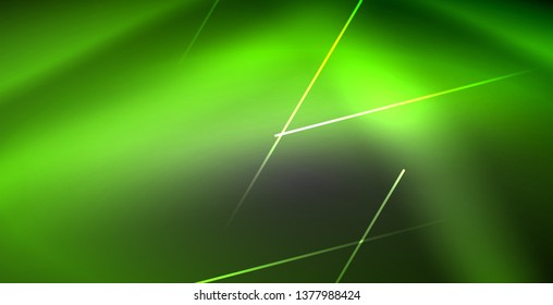 Neon glowing lines, magic energy space light concept, abstract background wallpaper design, vector illustration