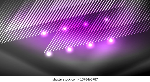 Neon glowing lines, magic energy space light concept, abstract background wallpaper design, vector illustration