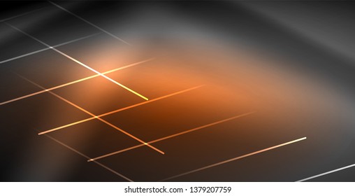 Neon glowing lines, magic energy space light concept, abstract background wallpaper design, vector illustration