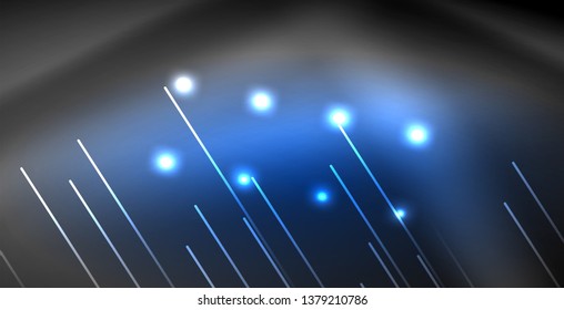 Neon glowing lines, magic energy space light concept, abstract background wallpaper design, vector illustration